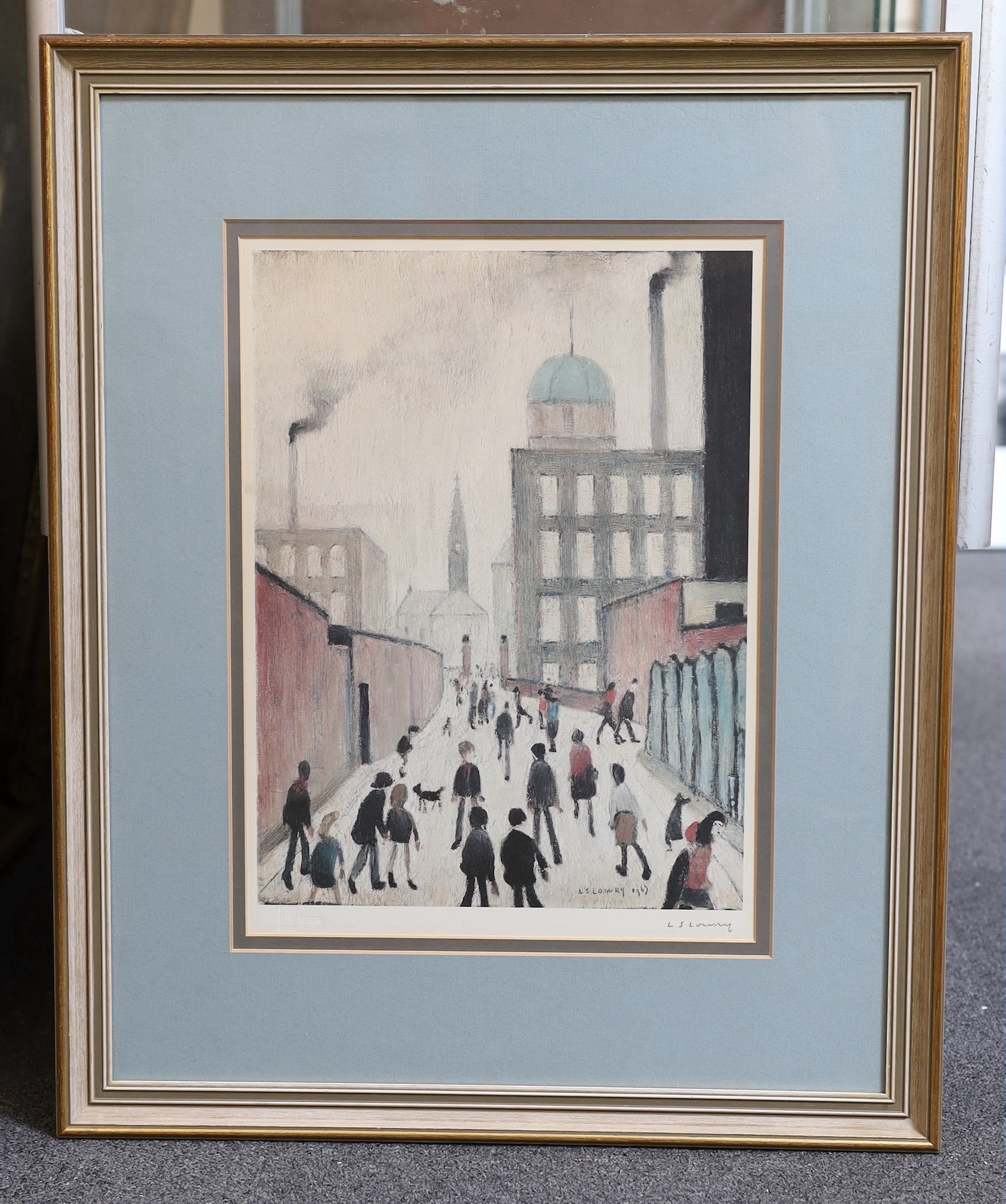 Lawrence Stephen Lowry R.A.(1887-1976), Mrs Swindell’s Picture, lithograph, 43 x 31.5cm.
